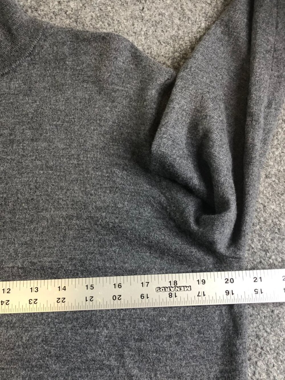 Collars & Co Pullover Sweater Mens XL Gray Australian Merino Wool 1/4 Zip - Picture 6 of 10